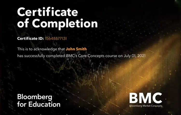 Bloomberg Certification Image